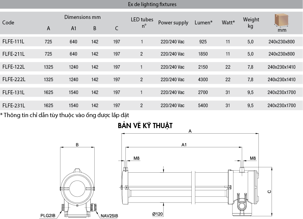ĐÈN TUÝP LED CORTEM - FLFE-111L