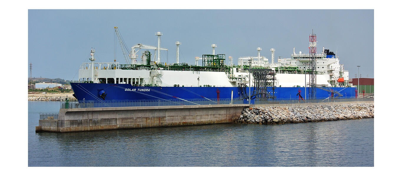 The Golar Tundra regasifier ship moored in Piombino